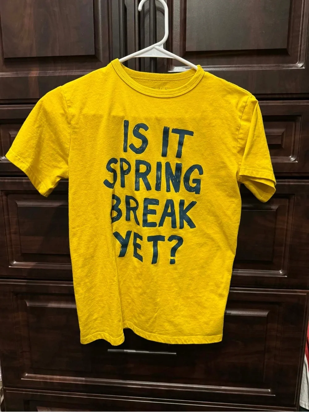 The Children's Place Yellow Graphic Tee with Navy Text